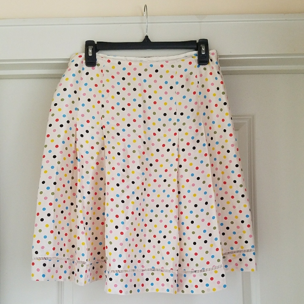 Cynthia Steffe Silk Polka Dot A-Line Skirt, 8